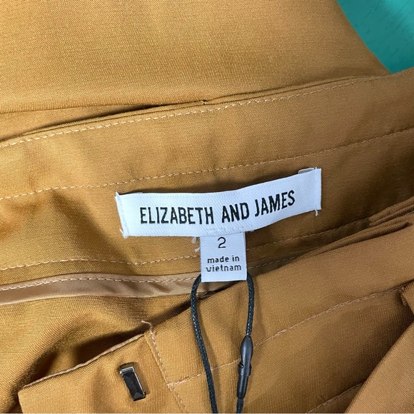 NWT Elizabeth and James Pleated High Rise Belted Pants Size 2 - Picture 12 of 13